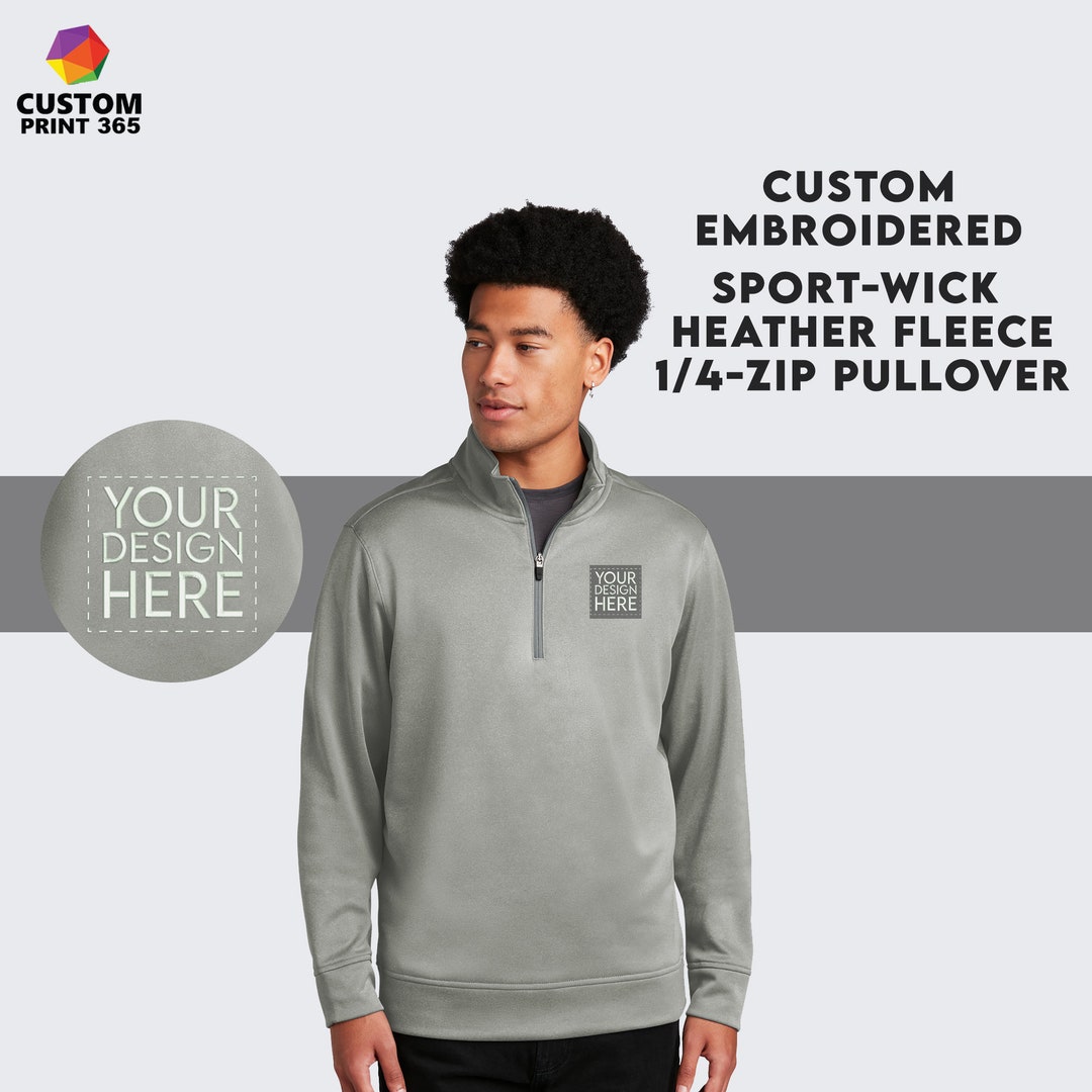 Sporttek ® Custom Embroidered Quarter Zip Fleece Pullover Performance