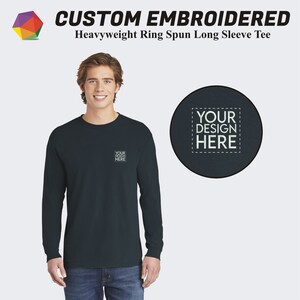 Custom embroidered
Comfort Colors®
Heavyweight
Ring spun
Long sleeve
Tee
Premium comfort
Durable fabric
Soft touch
Relaxed fit
Customized embroidery
Personalized designs
Intricate details
Lasting impressions
Elevated style
Premium quality