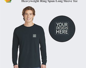 Comfort Colors® Custom Embroidered T-Shirt, Custom Long Sleeve Shirt, 100% Cotton Tshirts, Custom Logo Design, Custom Embroidery Logo Tshirt