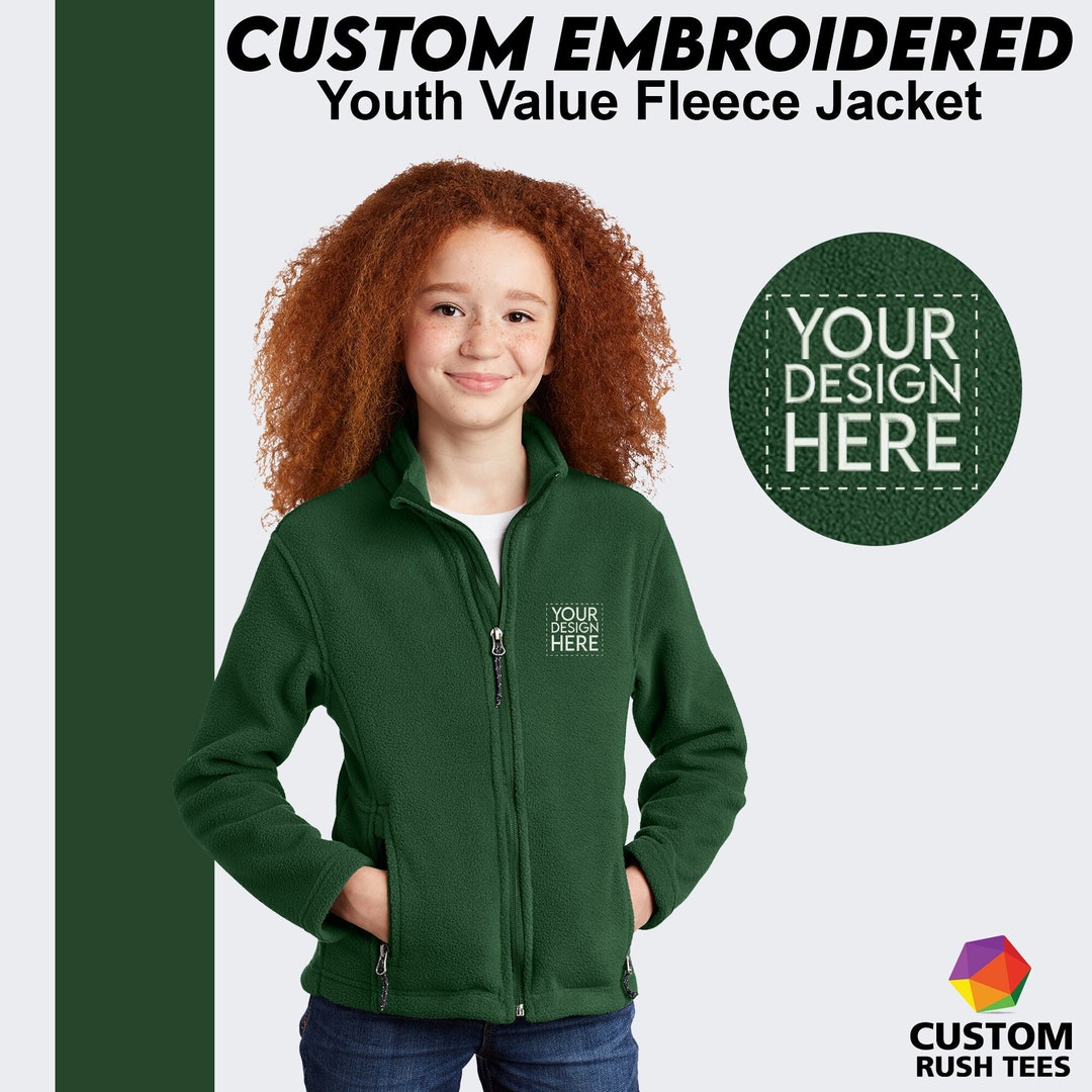 Youth Custom Fleece Jacket, Custom Embroidered Jacket, Monogram Jacket
