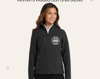 Custom Embroidered Women's Soft Shell Jacket: Water-Resistant, Rain Jacket