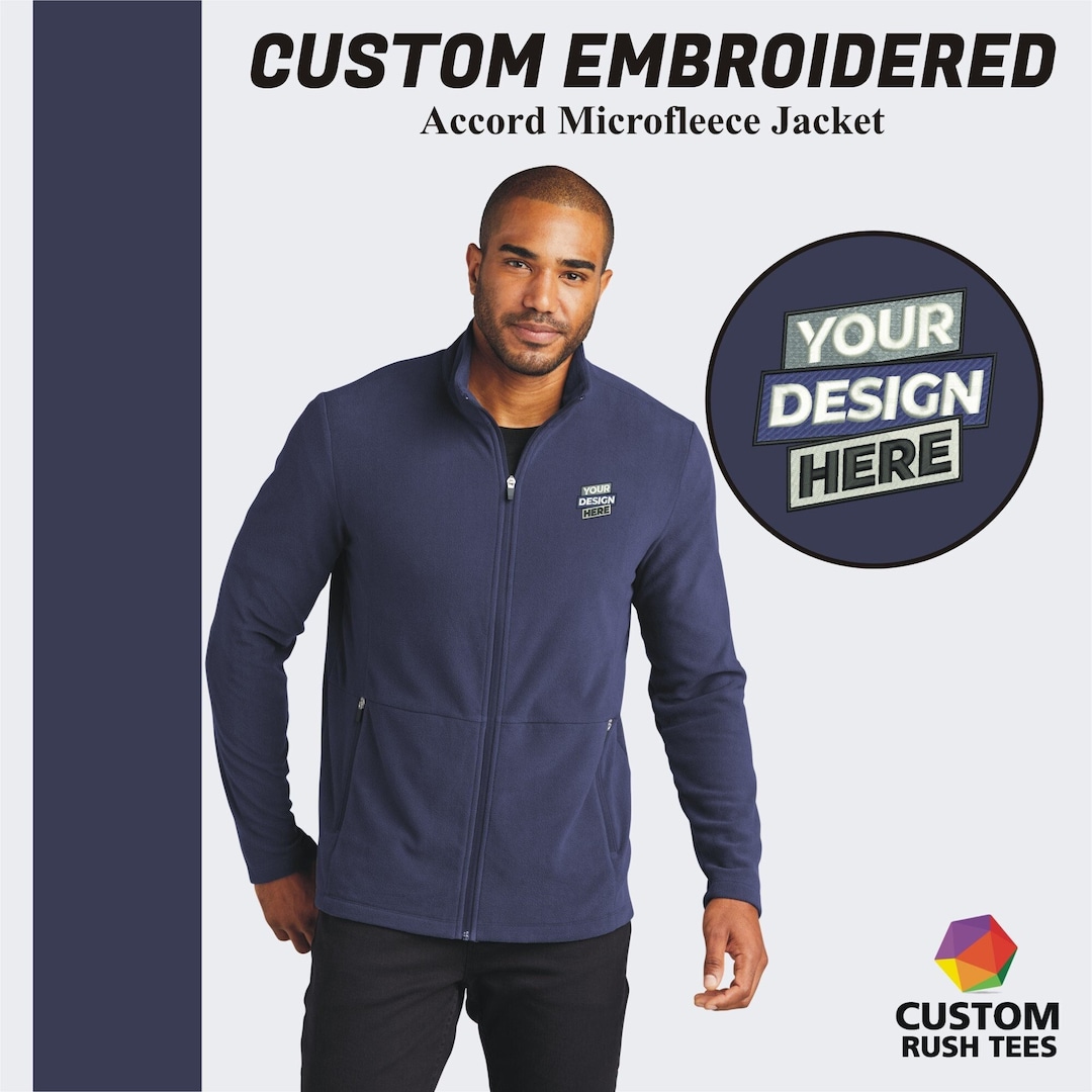 Custom Embroidered Jacket Custom Microfleece Jacket Custom Fall Jacket