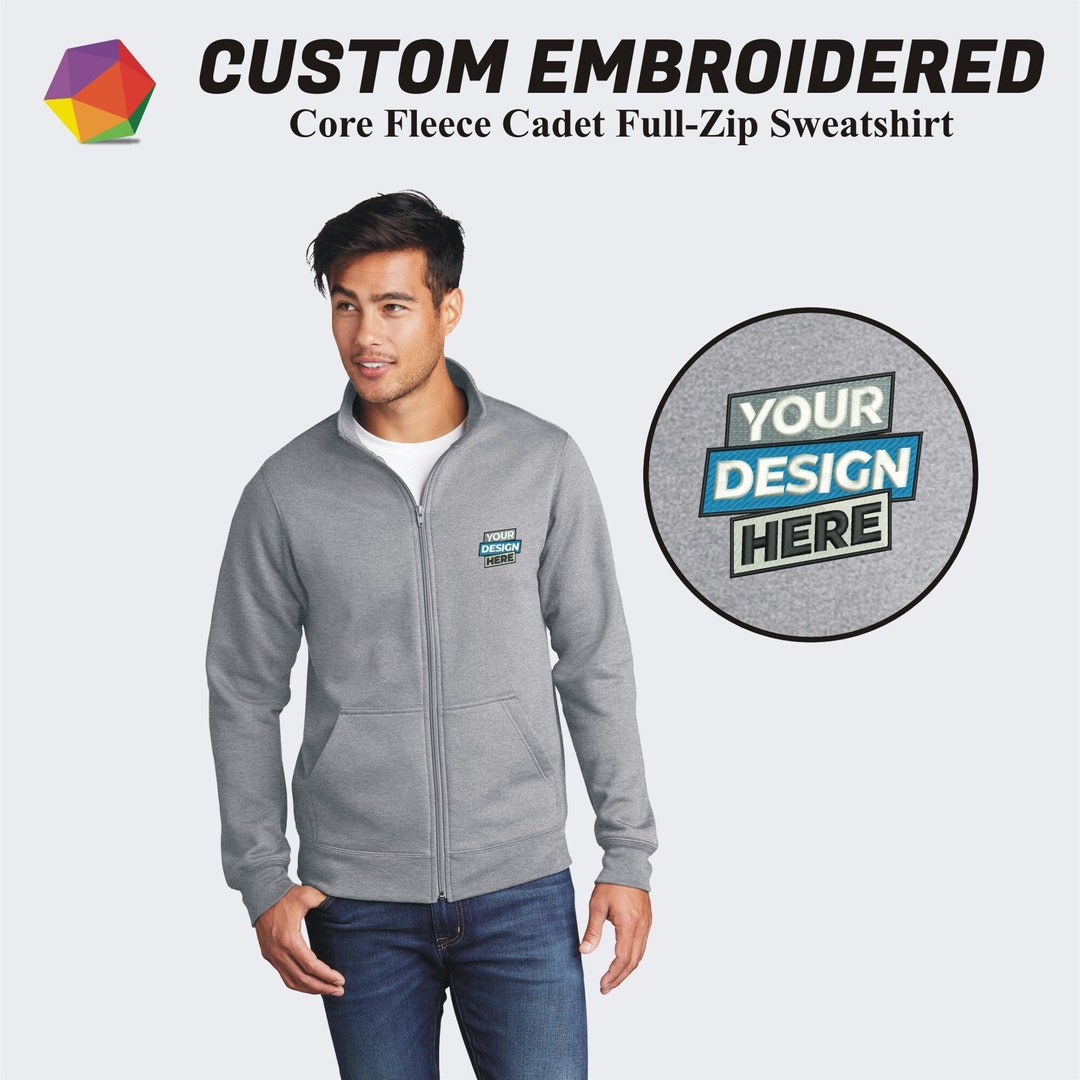 Custom Embroidered Jacket, Customize Zip up Mens Jacket Personalized
