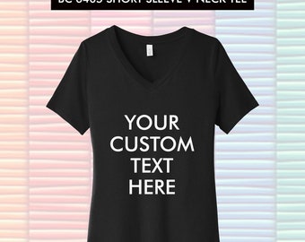 Custom Embroidered Logo Bella+Canvas V-Neck Tee