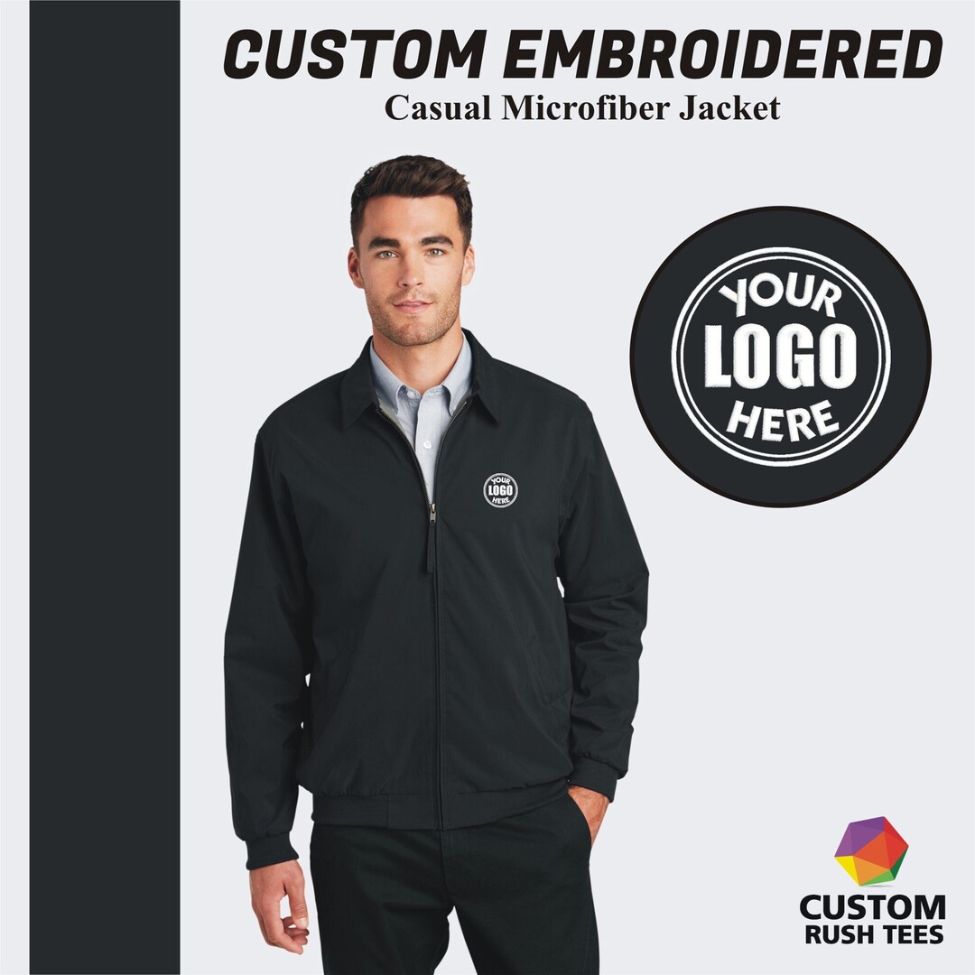 Custom Embroidered Jacket Personalized Windbreaker Jacket Custom Full Zip Jacket Men Custom Logo