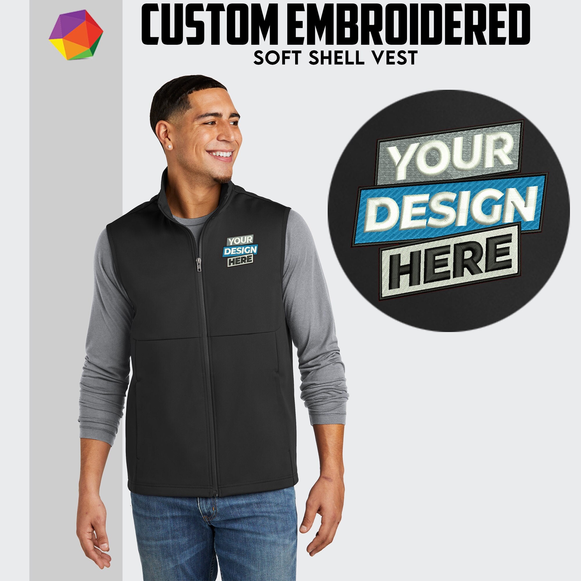 Soft shell vests for best sale embroidery