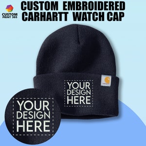 Personalized Custom Embroidered Beanie Hat Custom Logo Design Your Own  Custom Text Personalize Your Beanie Custom Winter Beanie 