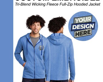 Custom Embroidered Fleece Full-Zip Hoodie: Tri-Blend Jacket