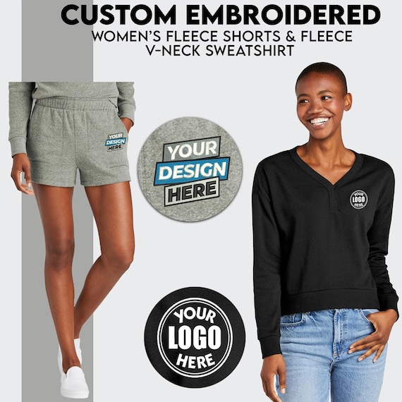 Custom Embroidered Sweat Set, Customize Embroidery Logo Bridal Gift Custom  Sweat Suit, Custom Shorts With Sweater, Personalized Gift for Her - Etsy