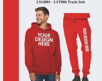Two Pieces Unisex Tracksuit | Custom Design Sweatpants & Hooded Sweatshirt | Personalized Jogger Pant/Hoodie | Sweat Suit Print on Demand