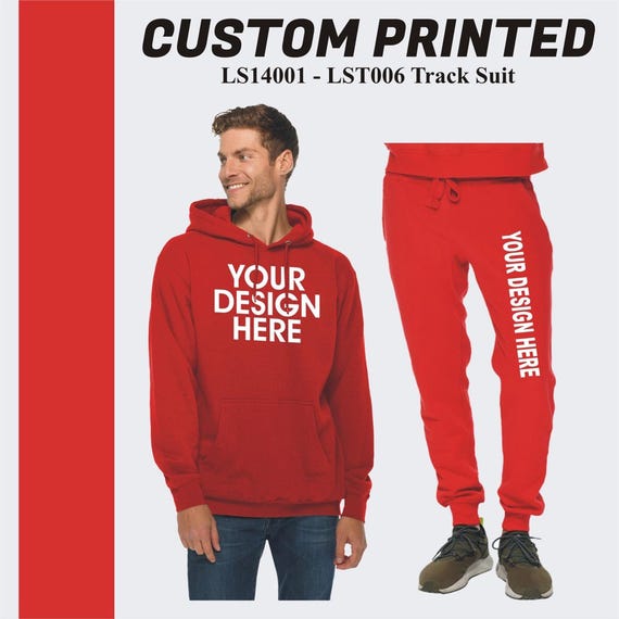 Two Pieces Unisex Tracksuit Custom Design Sweatpants Hooded Sweatshirt Personalized Jogger Pant hoodie Sweat Suit Print on Demand Etsy