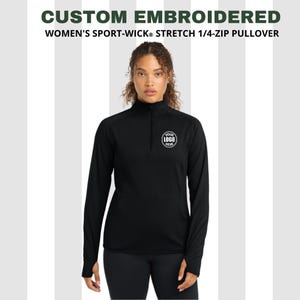 Embroidered 1/4 Zip Pullover: Custom Logo Monogram Sweatshirt