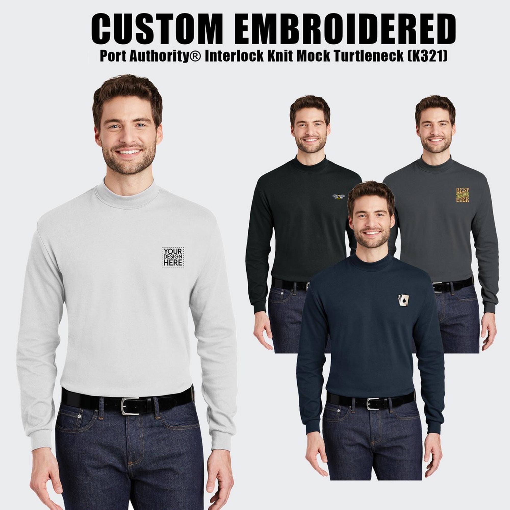 Custom Embroidered Mock Turtleneck: Personalized Logo