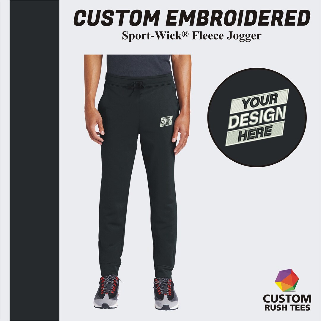 Sporttek® Custom Men's Fleece Jogger Fitted Pant Etsy