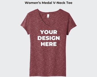 Custom Women's V-Neck T-Shirt: Design Your Own Tee