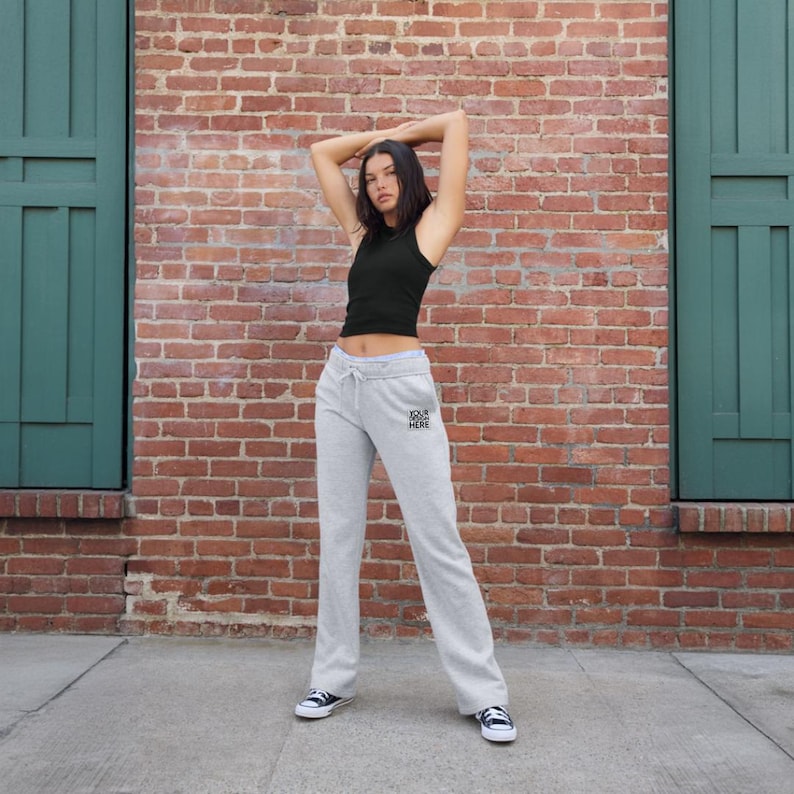 Custom Embroidered Fleece Sweatpants, Unisex Open-bottom Sweatpant ...