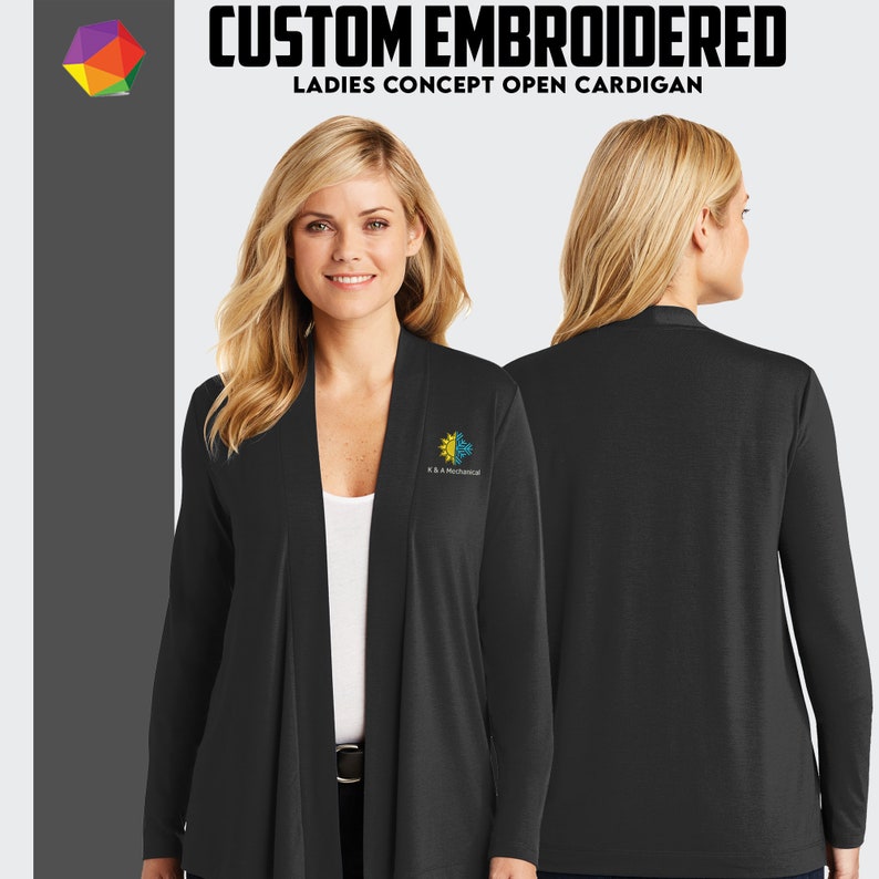 Port Authority® Ladies Concept Open Cardigan
custom embroidered
custom logo
cardigan
women cardigan
custom logo cardigan
blazer
open front