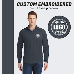 Sport-Tek® Custom Embroidered 1/4 Zip Custom Quarter Zip Sweatshirt Monogram Sweatshirt Custom Logo Pullover Personalized Logo Fall Clothing