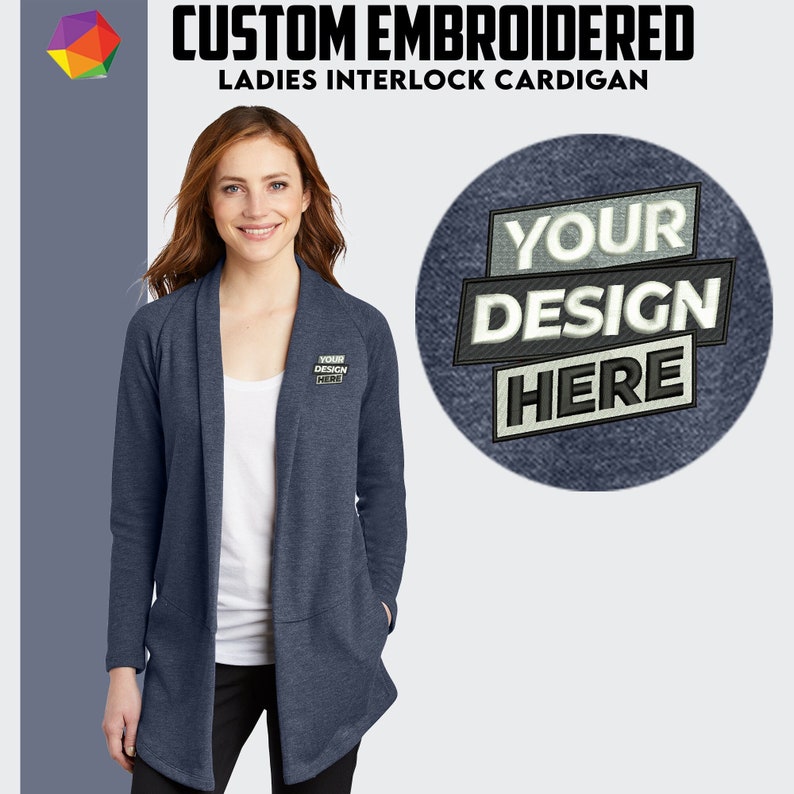 Custom Embroidered Women's Cardigan Personalized Gift Custom Ladies Cardigan Personalized Cardigan Fall Clothing Outerwear Womens Clothing image 1