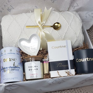 Anniversary Gift Her Birthday Gifts For Girlfriend Hygge Gift Box with Blanket Bday Gift Basket For Mom Personalized Gift For Wife Gift Box
