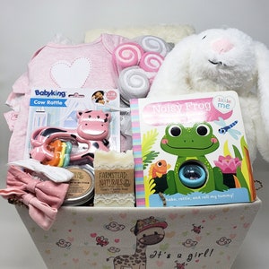 Baby Girl Gift Basket Baby Shower Gift For Mom To be Girl Newborn Gift Custom New Baby Gift Personalized Gift Basket Congratulations Gift