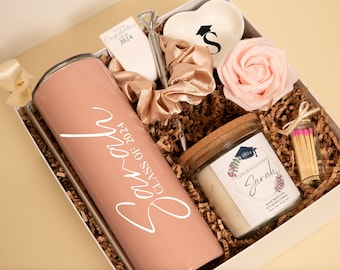Graduation Gift Her Grad Gift Box Personalized Tumbler Gift Set Class Of 2024 College Graduation Gift Basket Candle Present Student Grads