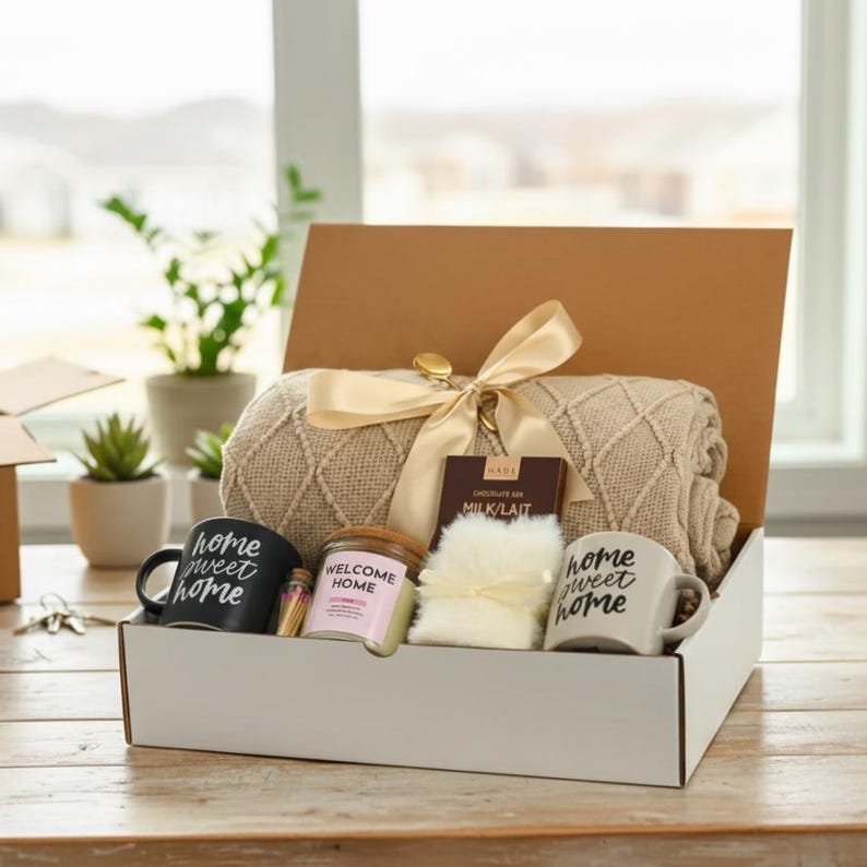 Realtor Closing Gift Basket New Home Gift For Couple Gift Box With Blanket Housewarming Gift For Family Corporate Holiday Gifts For Clients imagen 3