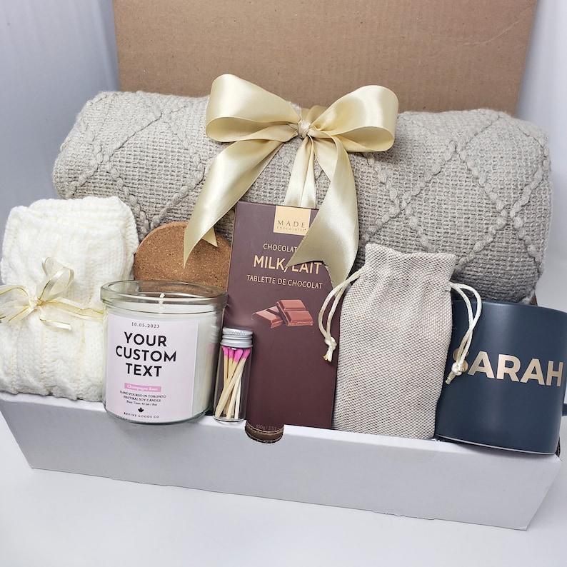 Personalized Hygge Gift Box With Blanket Thank You Gift for Teacher