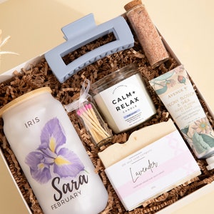 Birthday Gift Box Birth Flower Personalized Gift Set Birthflower Tumbler Bday Gift Basket Her Birthday Present Wife Care Package Best Friend