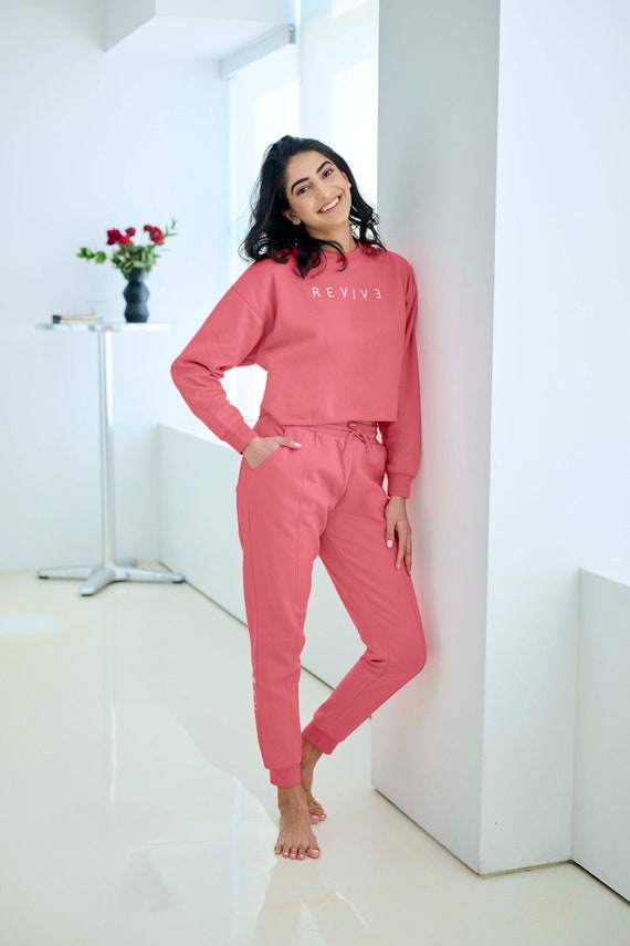 Sweatsuit with cropped sweatshirt hotsell