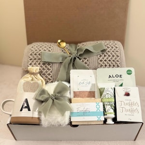 Sympathy Box with Blanket Comfort Bundle Personalized Bereavement Care Package Thinking Of You Gift Condolence Gift Box Tea Sympathy Basket