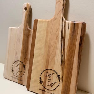Personalized Wooden Cutting Board Engagement Gift For Couple Engraved Cheese Board Gift Newlyweds Wedding Present Charcuterie Board Gift Set
