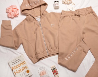 Tracksuit Women Loungewear Zip Hoodie Jogger Set Women Sweatshirt Two Piece Set Fleece Sweatshirt Sweatpant Tracksuit Pajama Set Travel Set