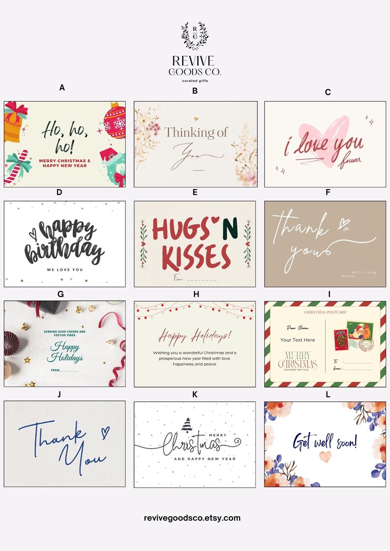 Puede incluir: Doce tarjetas de felicitaci&oacute;n diferentes con dise&ntilde;os y mensajes variados. Las tarjetas presentan una variedad de temas, que incluyen Navidad, cumplea&ntilde;os y agradecimiento. Las tarjetas est&aacute;n todas impresas en cartulina de alta calidad y son perfectas para cualquier ocasi&oacute;n.