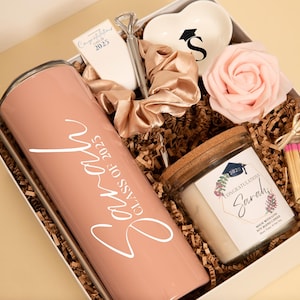 Graduation Gift Her Grad Gift Box Personalized Tumbler Gift Set Class Of 2025 College Graduation Gift Basket Candle Present Student Grads