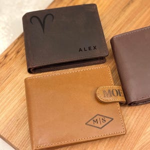 Portafoglio in pelle da uomo, porta carte per papà, regalo di compleanno per marito, idea regalo in pelle da uomo, portafoglio personalizzato inciso per lui, regalo personalizzato