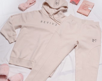 Matching Two Piece Lounge Set with Hoodie & Jogger Sweatpants, Women’s Casual Tracksuit, Sweatsuit for Her, Streetwear, Loungewear For Women