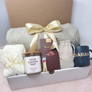 Birthday Gift Box Care Package Her Anniversary Gift Thank you Gift Mentor Boss Coworker Gift Hygge Gift With Blanket Thinking of You Gift