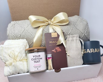 Birthday Gift Box Care Package Her Anniversary Gift Thank you Gift Mentor Boss Coworker Gift Hygge Gift With Blanket Thinking of You Gift