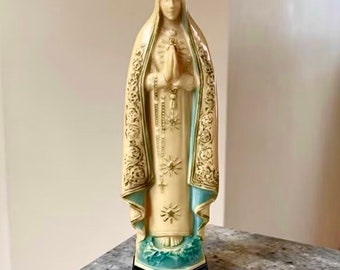 RARE Mother Mary Statue Unique Hidden Rosary Storage Prayer Storage Christian Catholic Collectibles