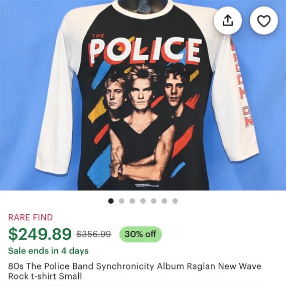 RARE the Police Muscle Tee T-shirt Synchronicity North