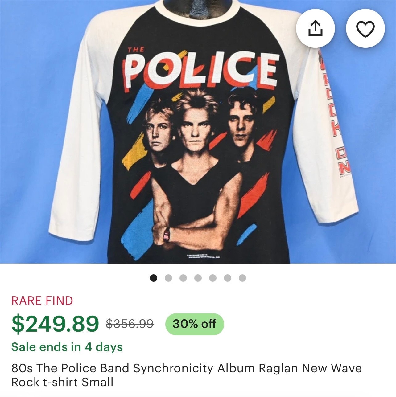 希少Sサイズ！】The police バンド ツアー Tシャツ - メルカリ