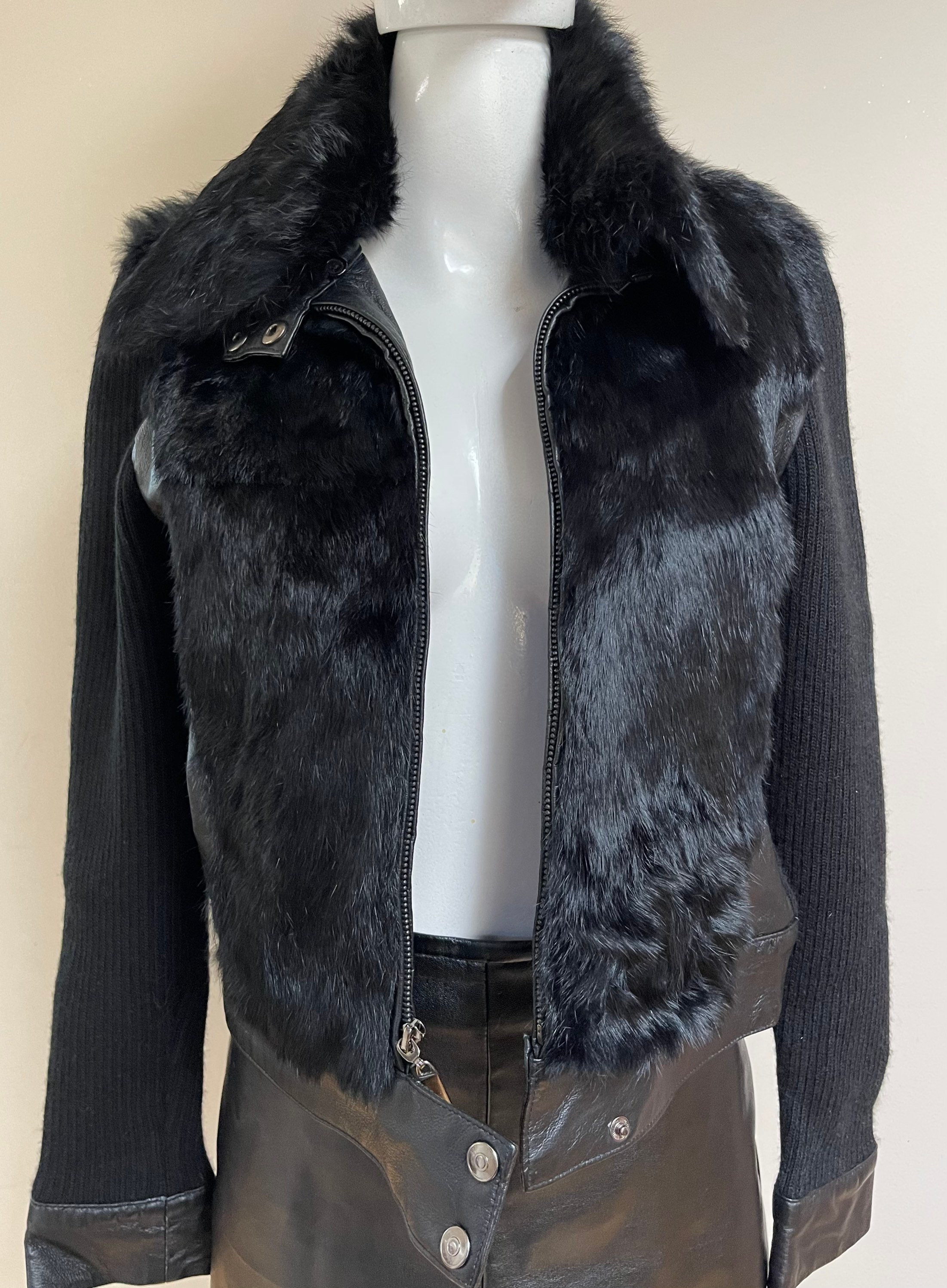 ジャケット・アウター deadstock vintage rabbitfur leather vest deadstock vintage rabbitfur leather vest