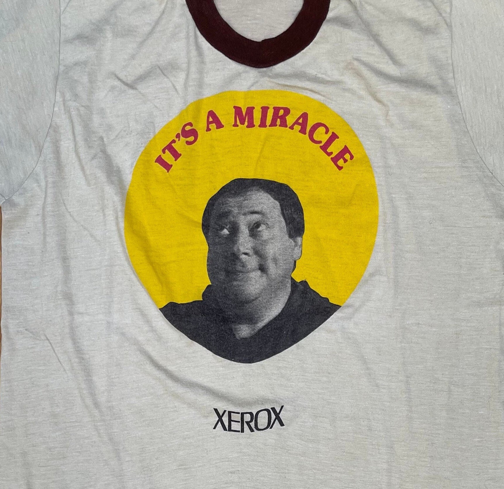 1970s Xerox “it's A Miracle” Vintage Ringer T-shirt Old