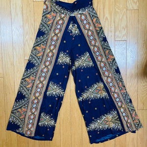 1960s Thai Hippie Chic Pants With Partial Skirt Wrap Palazzo Pants Parachute Pants Boho Grail Comfy Versatile Femme Flattering Skirt Panel