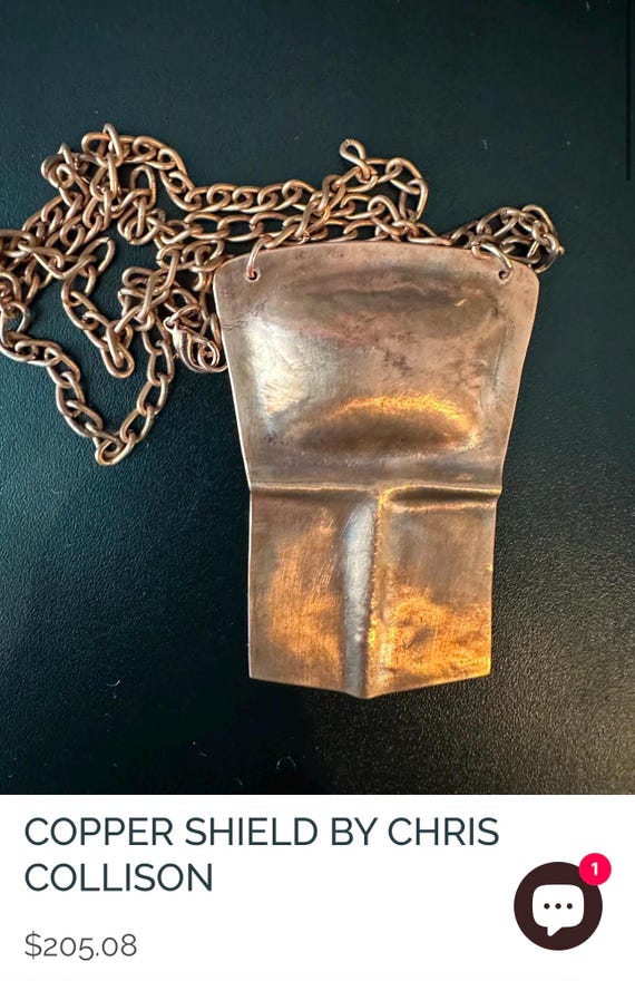 RARE Alaskan Native Copper Frontlet Shield Antiqu… - image 9