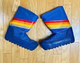 1960s / 1970s Moon Boots Puffy Winter Boots Après-Ski Chateau Boots Snow Bunny U.S. Women’s Size Size 8