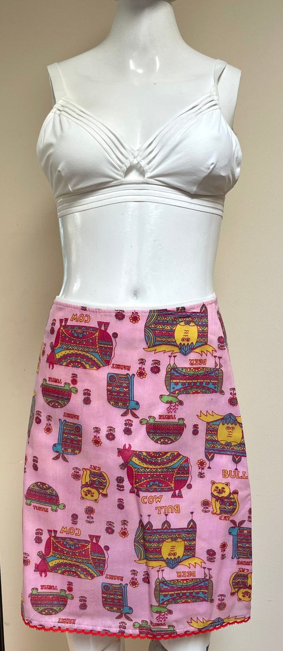 OOAK Handmade Skirt Darling Pink A-Line Pencil Sk… - image 4