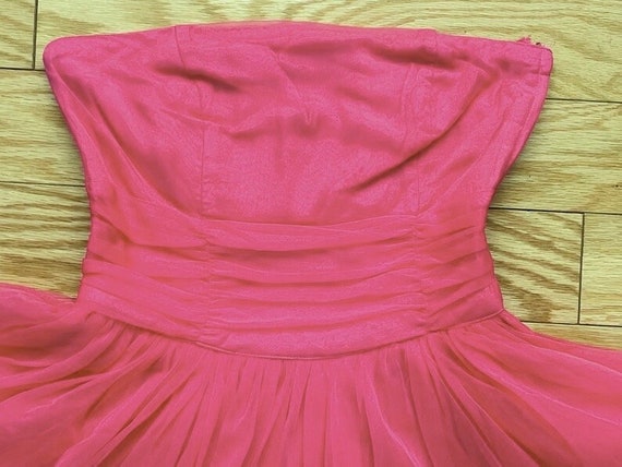 Hot Pink Sleeveless Bandeau Mini Dress Floaty Chi… - image 8