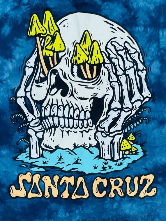 Buy RARE 1990s Santa Cruz Skateboards Trippy Skull Mushrooms